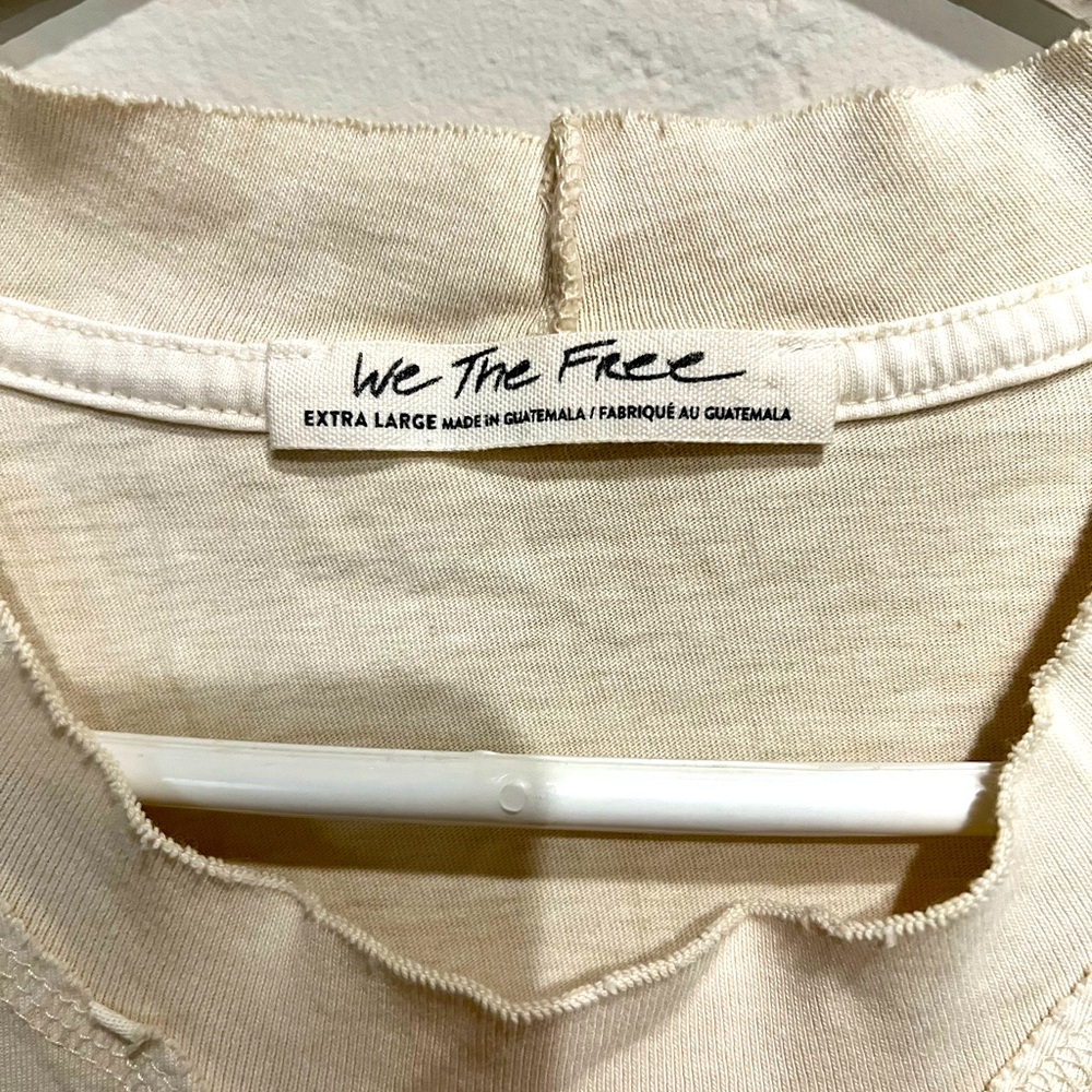 FREE PEOPLE cream 3/4 sleeve top